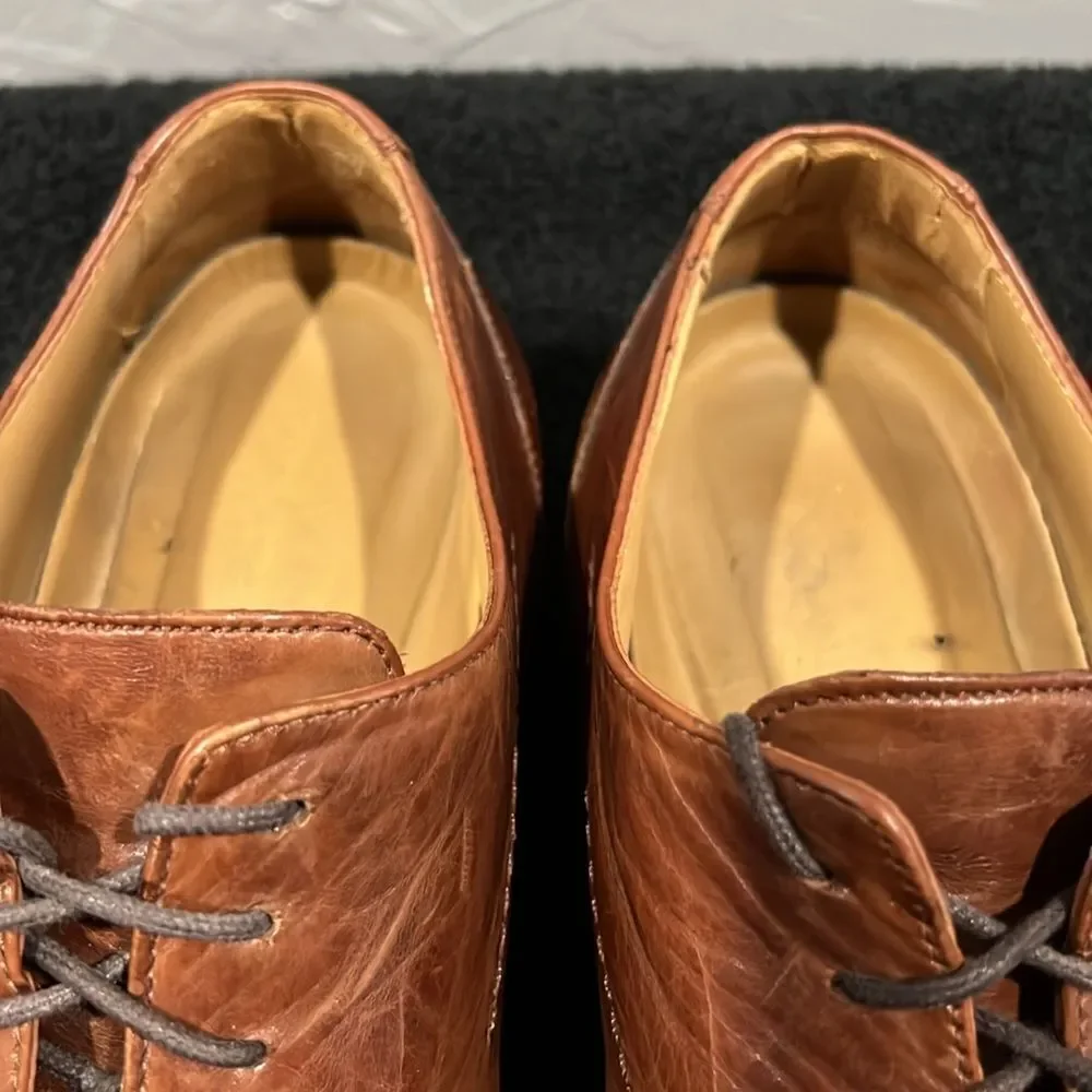 🔥🔥 JOHNSTON & MURPHY MEN'S BROWN Leather SIGNATURE SERIES Derby Dress Shoes 9M
